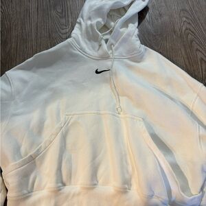 Nike Cream Pullover Hoodie with Black Swoosh Tag